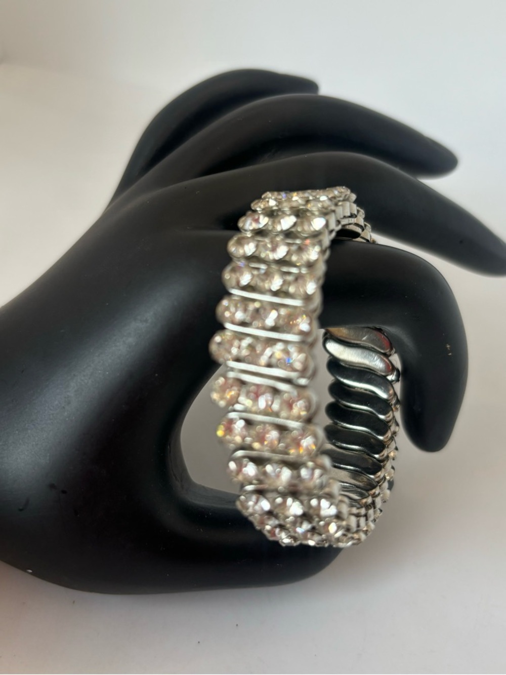 Vintage Japan stretch rhinestone bracelet 1940s and 1950s